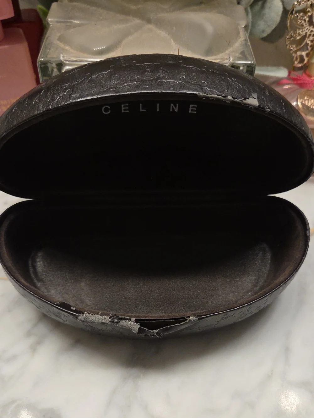 Vintage Celine Brown Gradient Round Women's Sunglasses With Case